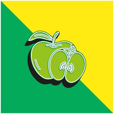 Apple Green ve sarı modern 3d vektör simgesi logosu