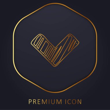 Açılı Ok Çizimi Altın Satır prim logosunu veya simgesini işaret ediyor