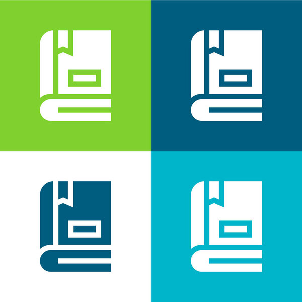 Книги Плоские четыре цвета минимальный набор значков