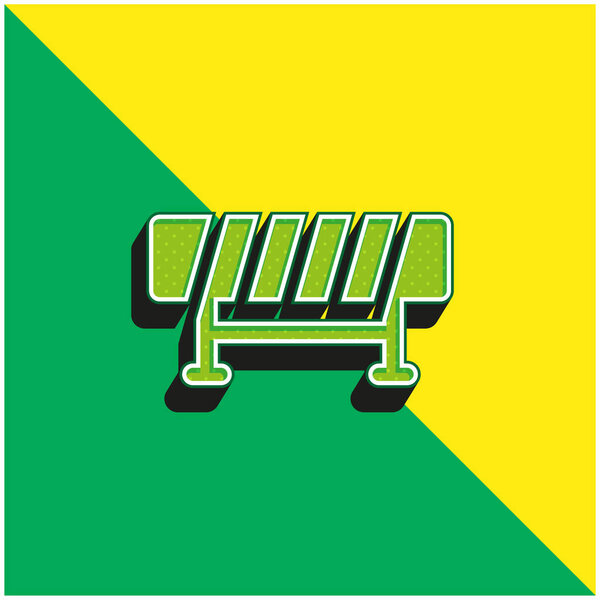 Barrier Green and yellow modern 3d vector icon logo