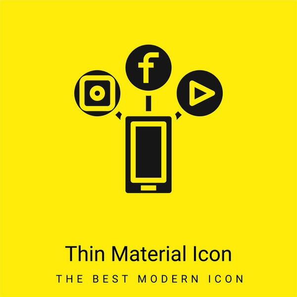Aplicación Mínima Icono Material Amarillo Brillante — Vector de stock