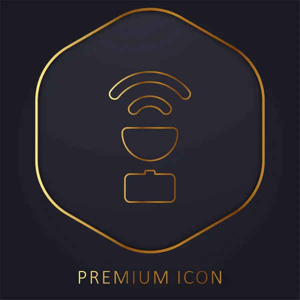 Antena Línea Dorada Logotipo Premium Icono — Archivo Imágenes Vectoriales