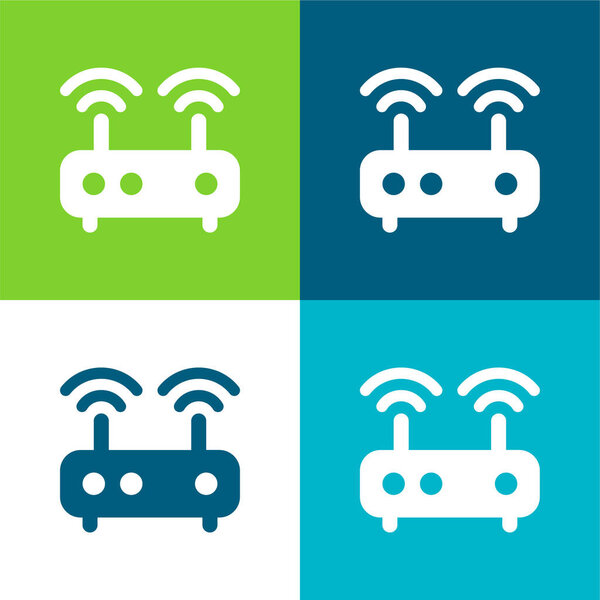 Antenna Flat four color minimal icon set