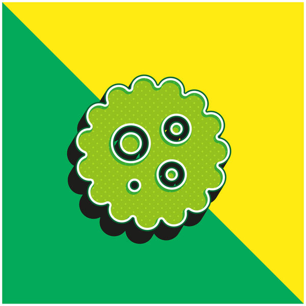 Bacterium Green and yellow modern 3d vector icon logo