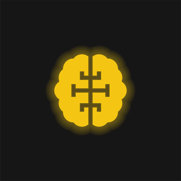 Желтый светящийся неоновый значок