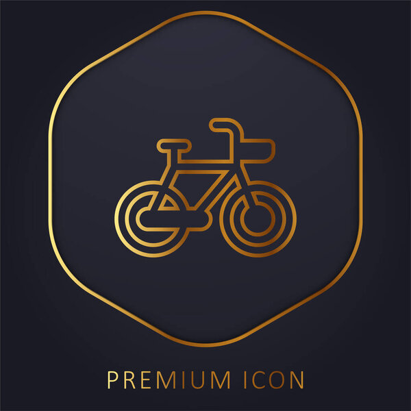 Bicycle golden line premium logo or icon