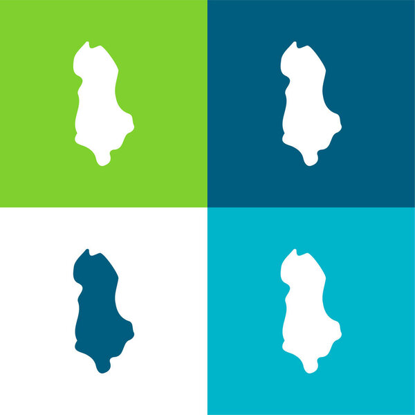 Албания Плоские четыре цвета минимальный набор значков