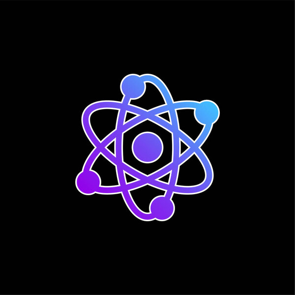 Atoms blue gradient vector icon