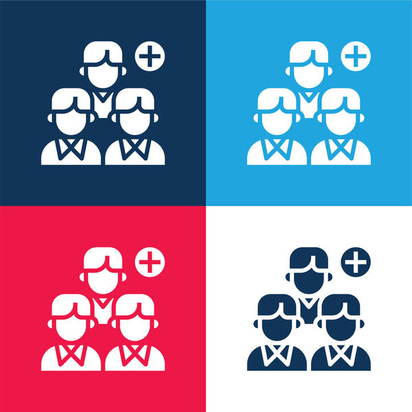 Добавить синий и красный четыре цвета минимальный набор значков