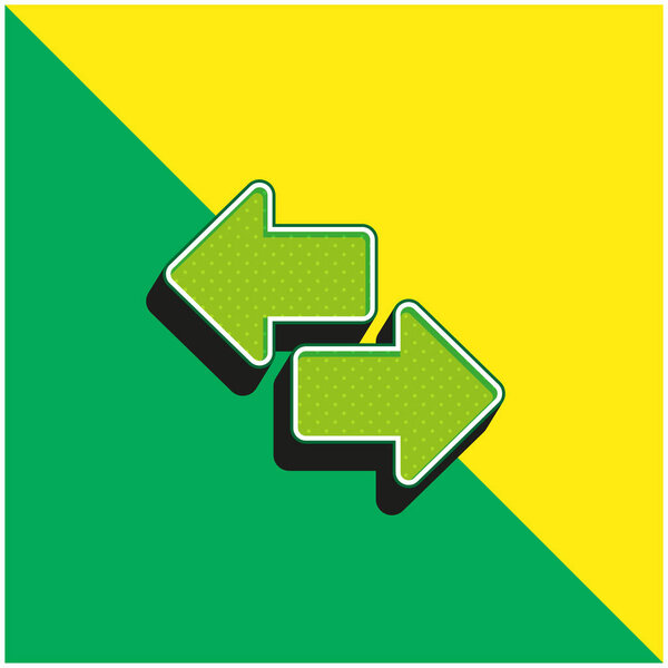 Arrows Green and yellow modern 3d vector icon logo