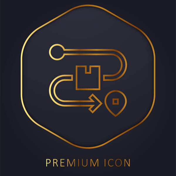 Box golden line premium logo or icon