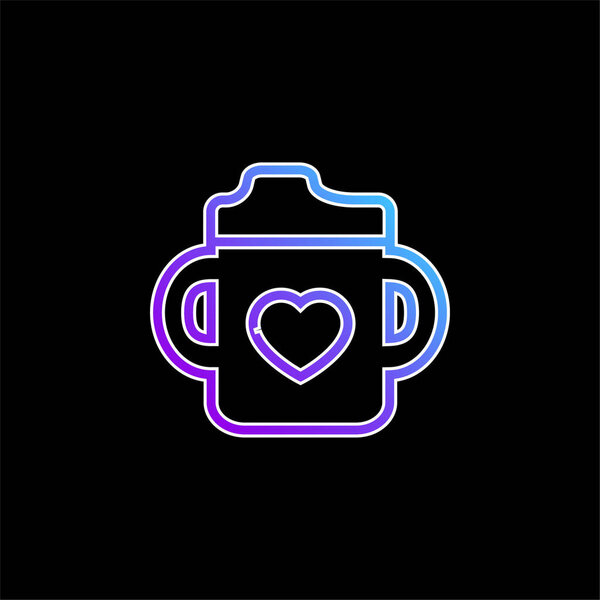Baby Bottle With A Heart blue gradient vector icon