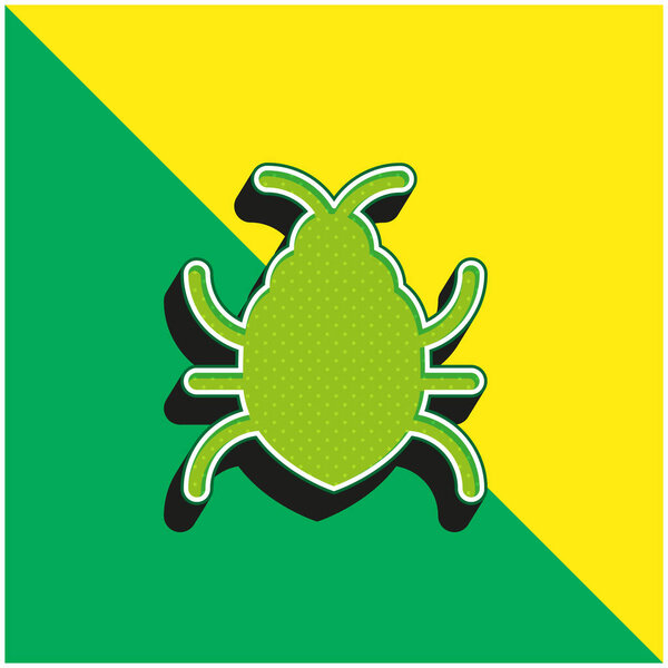 Big Bug Green and yellow modern 3d vector icon logo