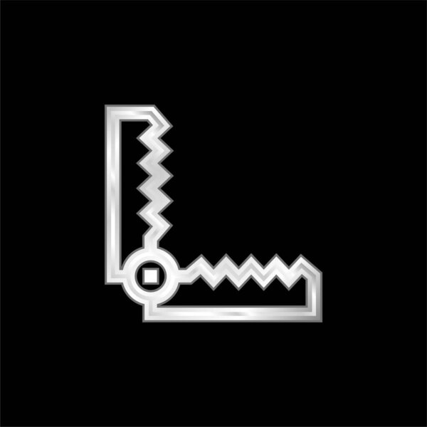 Bear Trap silver plated metallic icon