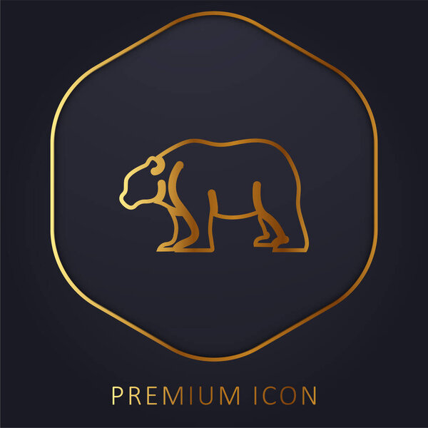 Bear golden line premium logo or icon