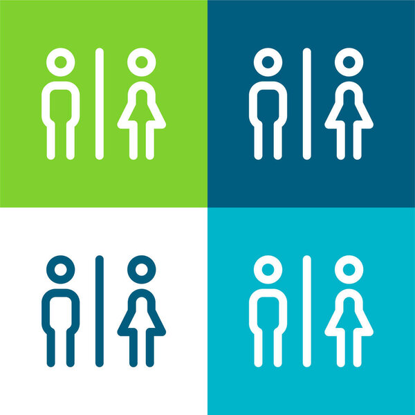 Ванные комнаты Квартира четырех цветов минимальный набор значков