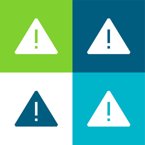 Внимание Плоские четыре цвета минимальный набор значков