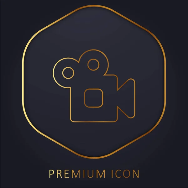 Analoge Videokamera Golden Line Premium Logo Oder Symbol — Stockvektor