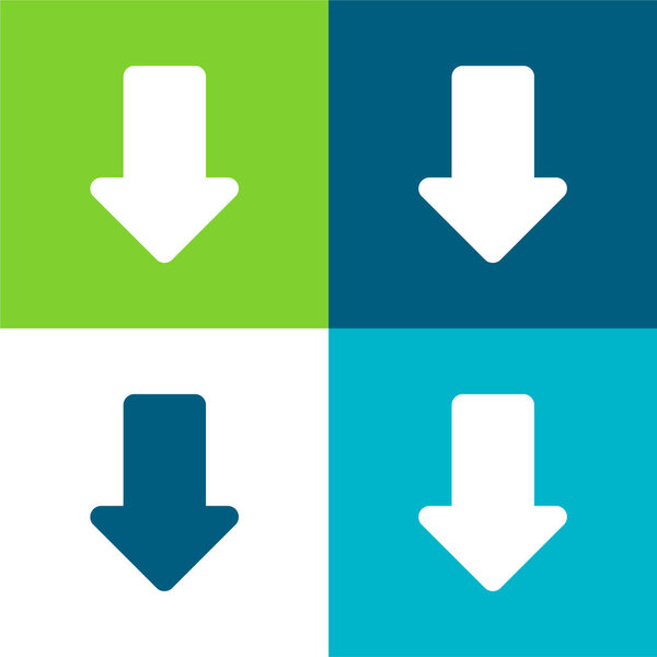 Стрелка, указывающая на падение плоского четырехцветного минимального набора значков