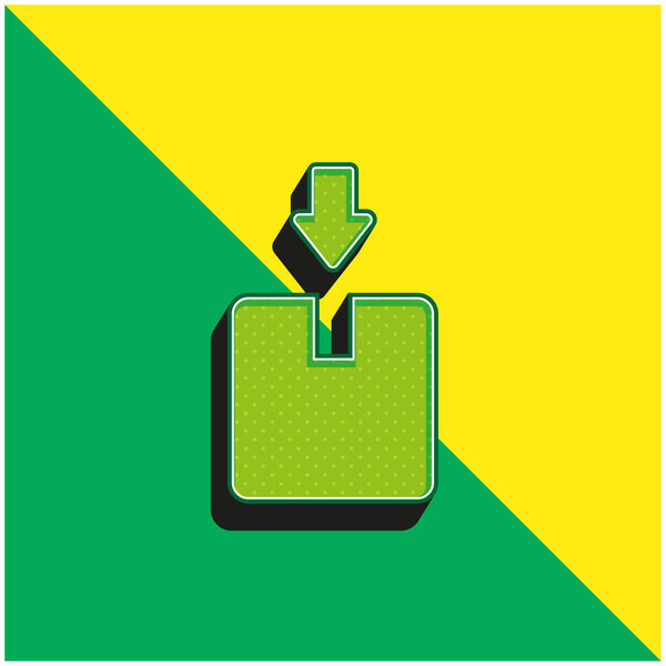 Box Green and yellow modern 3d vector icon logo