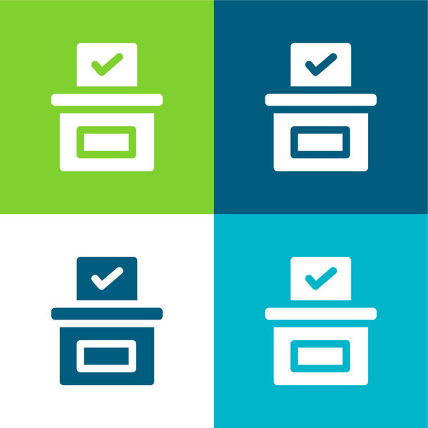 Ящик для голосования плоский четырехцветный минимальный набор значков