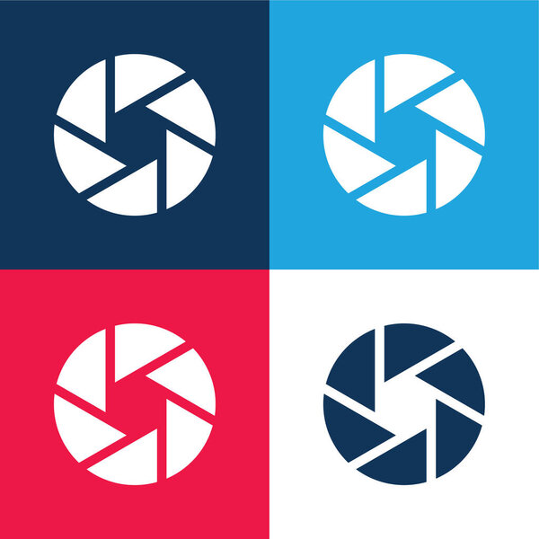 Aperture blue and red four color minimal icon set