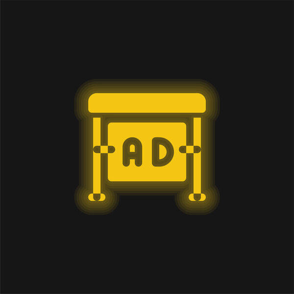Ads yellow glowing neon icon