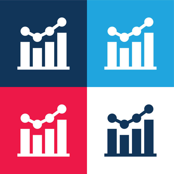Аналитика синий и красный четыре цвета минимальный набор значков