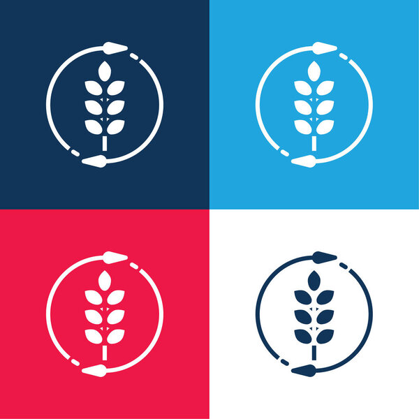 Агрономия синий и красный четыре цвета минимальный набор значков