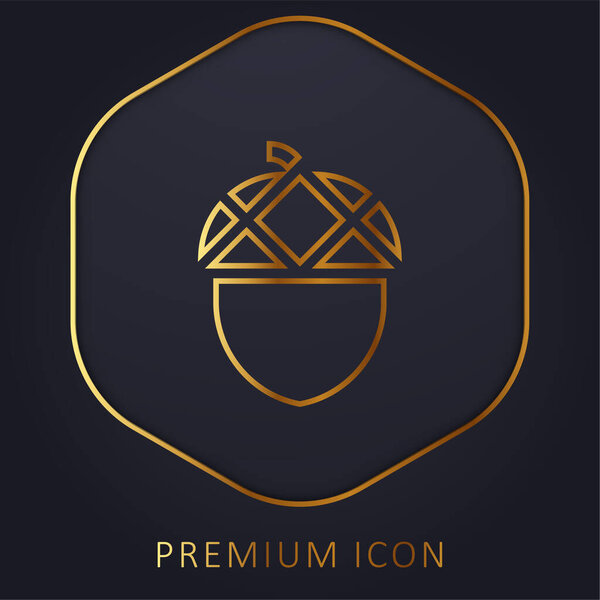 Желудь золотая линия премиум логотип или значок