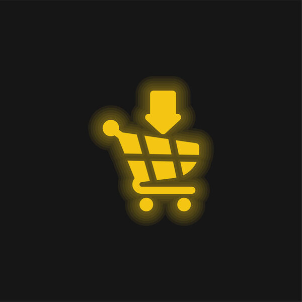 Add To Cart yellow glowing neon icon