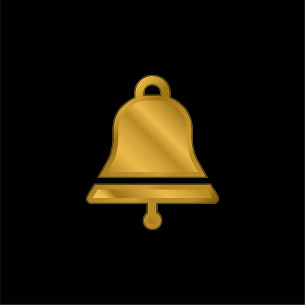 Bell gold plated metalic icon or logo vector