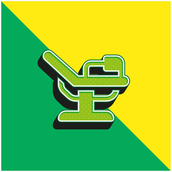 Зеленый и желтый современный 3d векторный логотип