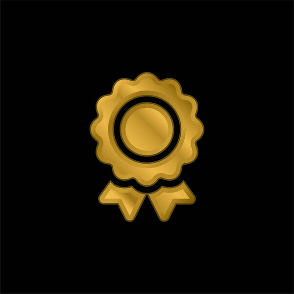 Award gold plated metalic icon or logo vector