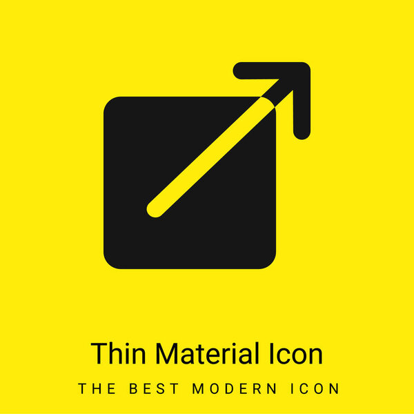 Black Square Button With An Arrow Pointing Out To Upper Right minimal bright yellow material icon