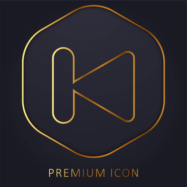 Back golden line premium logo or icon