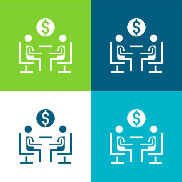 Соглашение плоские четыре цвета минимальный набор значков