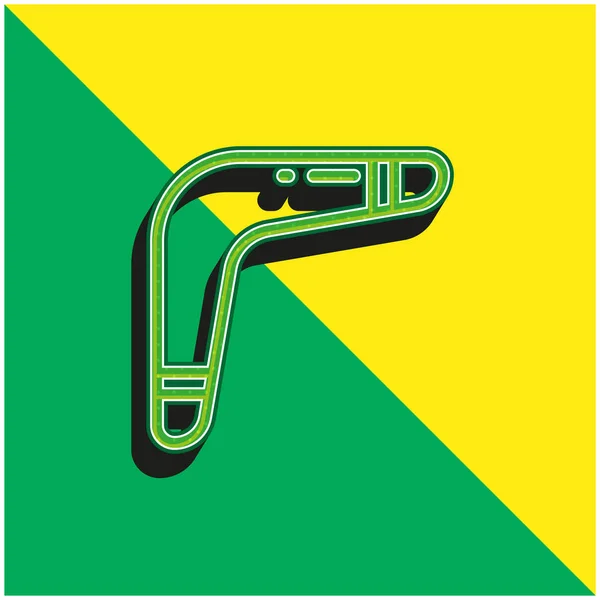 Boomerang Verde Amarelo Moderno Logotipo Vetor Ícone — Vetor de Stock