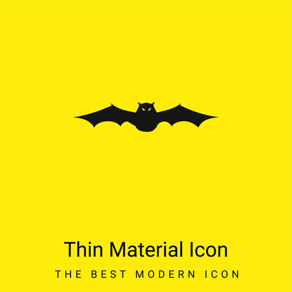 Bat With Extended Wings In Frontal View minimal bright yellow material icon