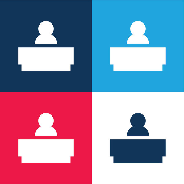 Босс синий и красный четыре цвета минимальный набор значков