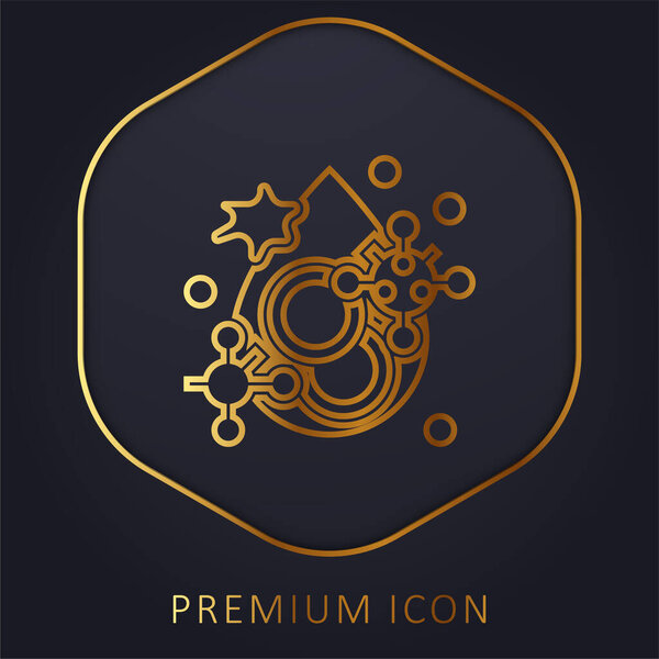 Blood golden line premium logo or icon