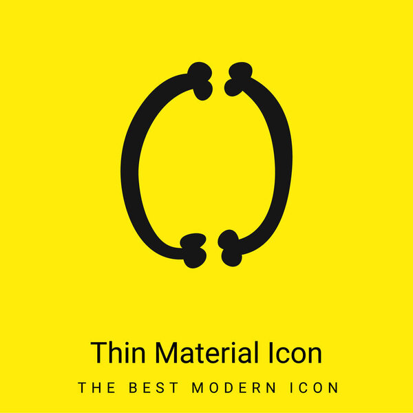 Кости Тонкая заполненная пара минимальный ярко-желтый значок материала