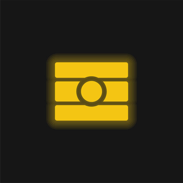 Желтый светящийся неоновый значок