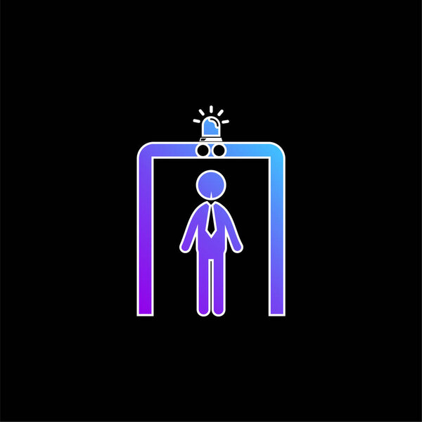 Airport Security Portal blue gradient vector icon