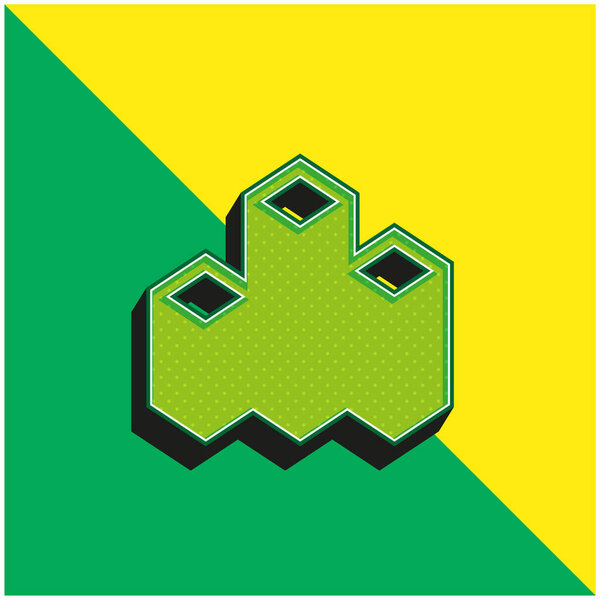 Bar Chart Green and yellow modern 3d vector icon logo