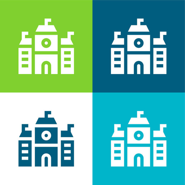 Академия плоские четыре цвета минимальный набор значков