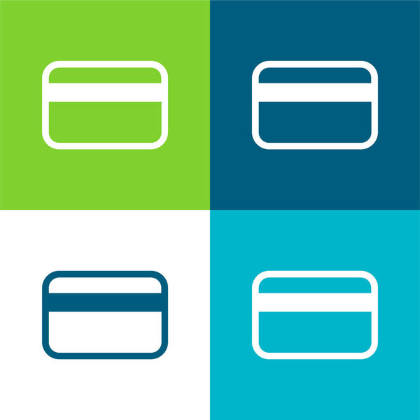 Большая кредитная карта Плоская четырехцветная минимальная иконка