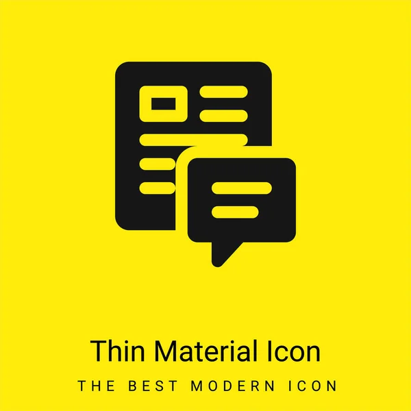 Blog Mínimo Icono Material Amarillo Brillante — Vector de stock