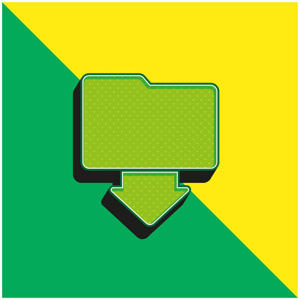 Arrow Green and yellow modern 3d vector icon logo