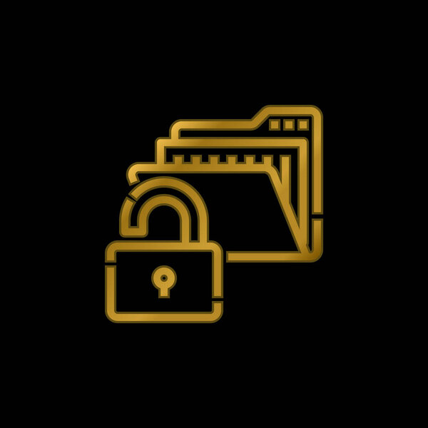 Access gold plated metalic icon or logo vector